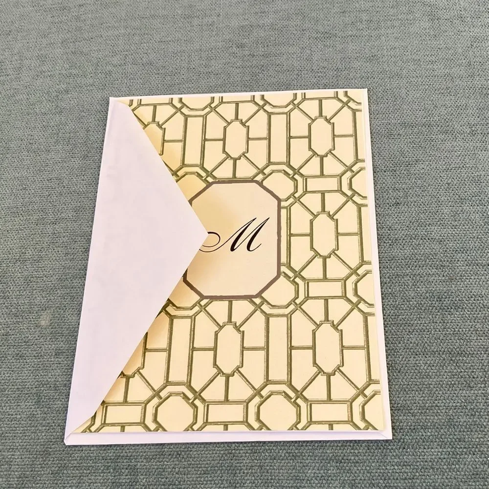 Colonial Williamsburg Blank Card, Letter M